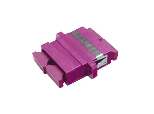 Adapter MM SC-DPX OM4 Magenta With flange, metal clip, Zr. sleeve